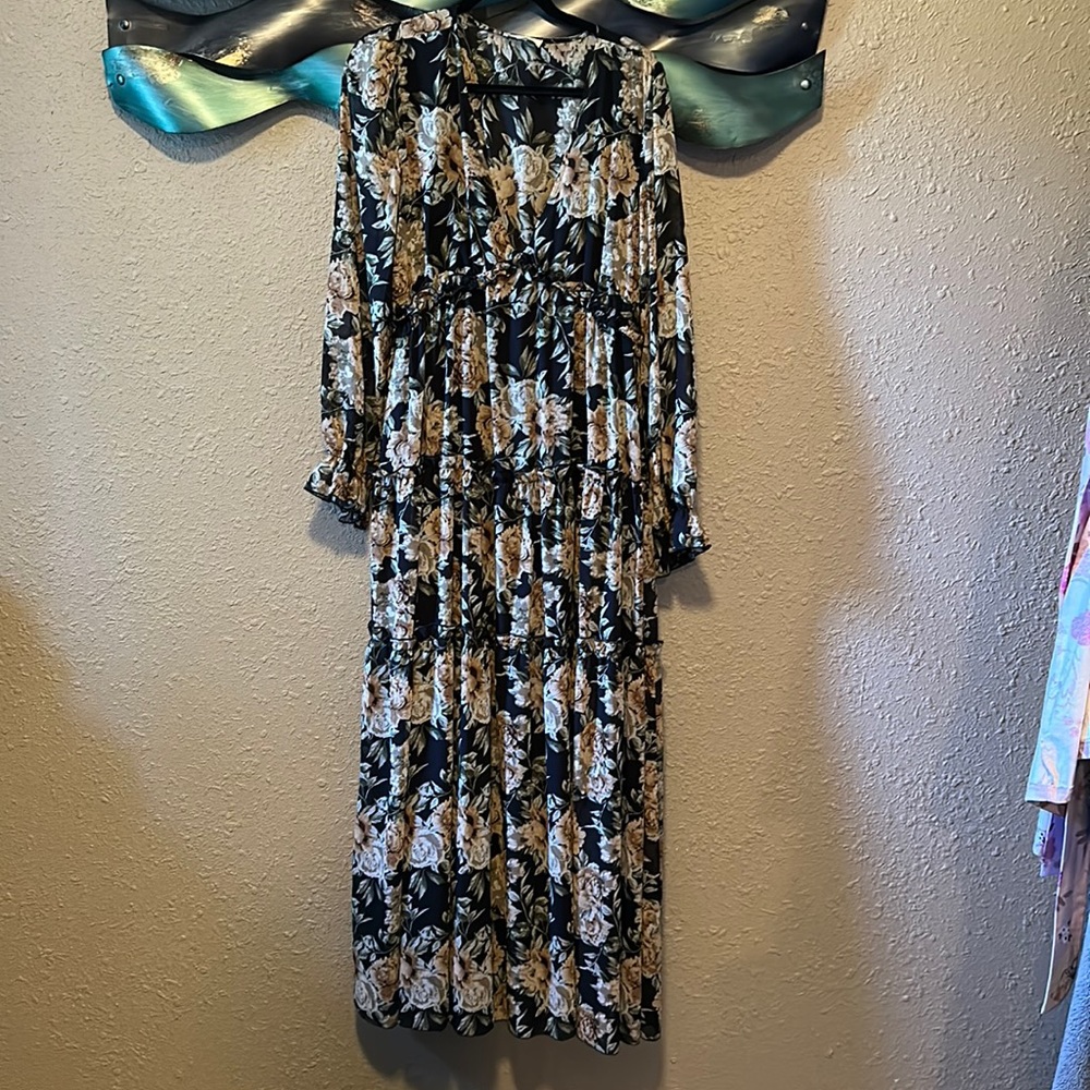 Tiered Floral Maternity Dress